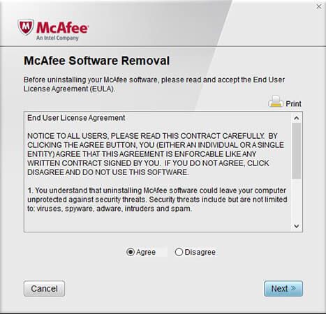 как удалить mcafee с windows 10 полностью