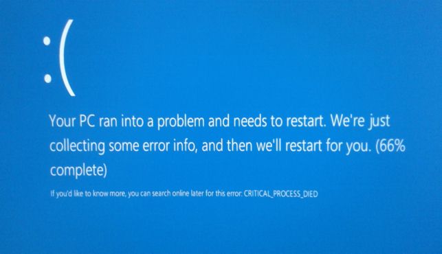 critical process died windows 10 как исправить