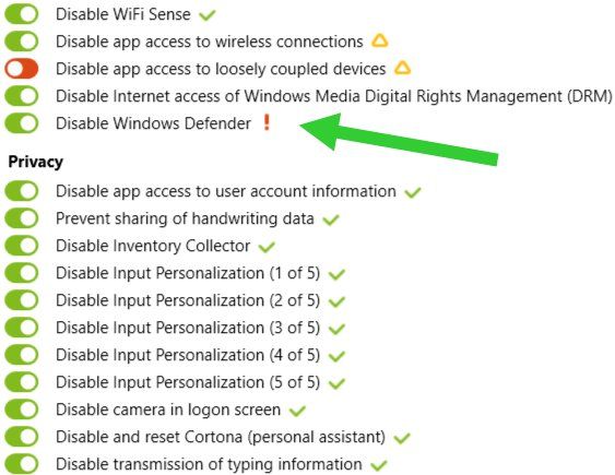 как выключить защитник windows 10
