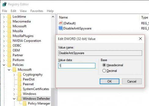 как выключить защитник windows 10