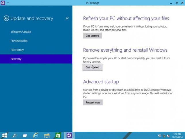 windows 10 как сделать откат системы