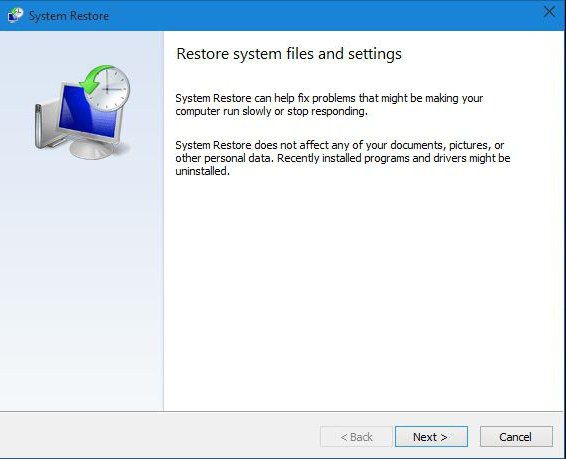 windows 10 как сделать откат системы