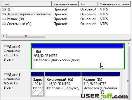 как разделить жесткий диск на 2 части windows 7