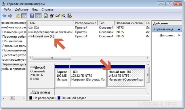 как разделить жесткий диск на 2 части windows 7
