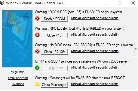 как закрыть 445 порт на windows 7