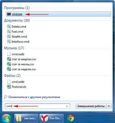 как вызвать командную строку в виндовс 7