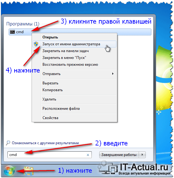 как открыть командную строку в windows 7