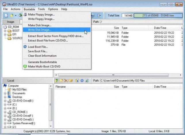 как создать iso образ windows 7