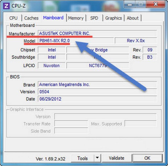как узнать материнскую плату на компьютере windows 7