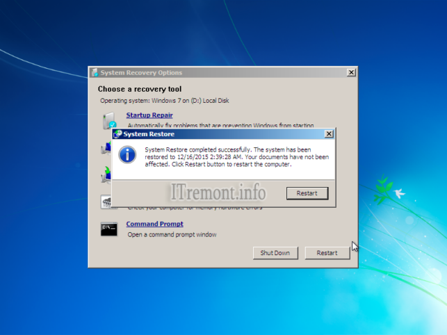 windows 7 как восстановить систему