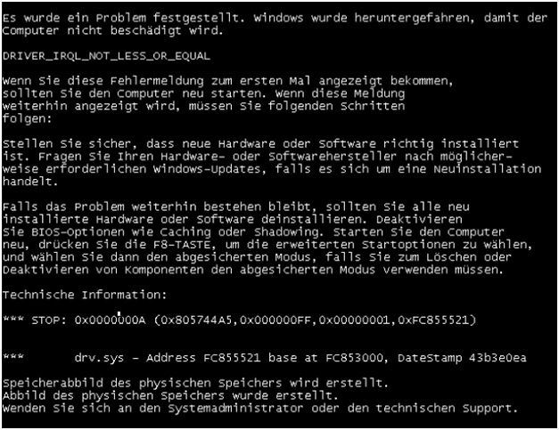 ошибка 0x0000000a windows 7 как исправить