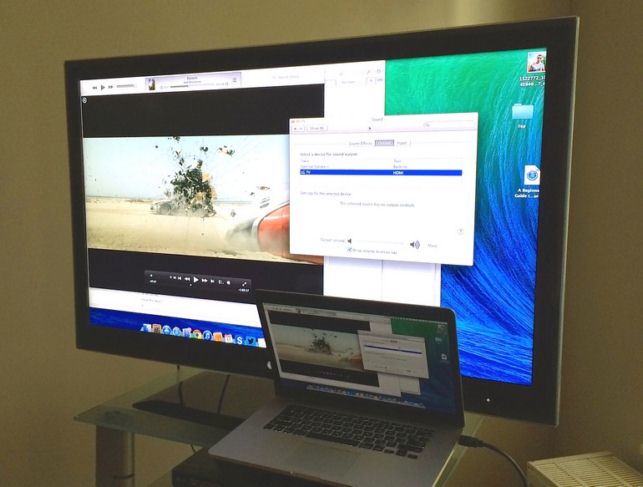 как подключить ноутбук к телевизору через hdmi на windows 7