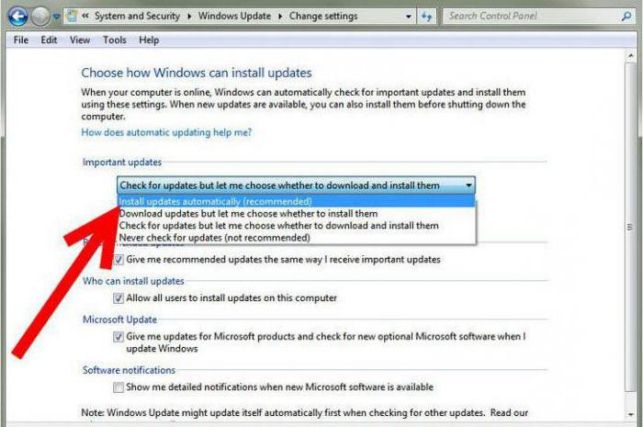 как включить обновления на windows 7