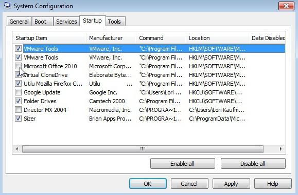 как убрать программу из автозагрузки windows 7
